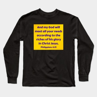 Bible Verse Philippians 4:19 Long Sleeve T-Shirt